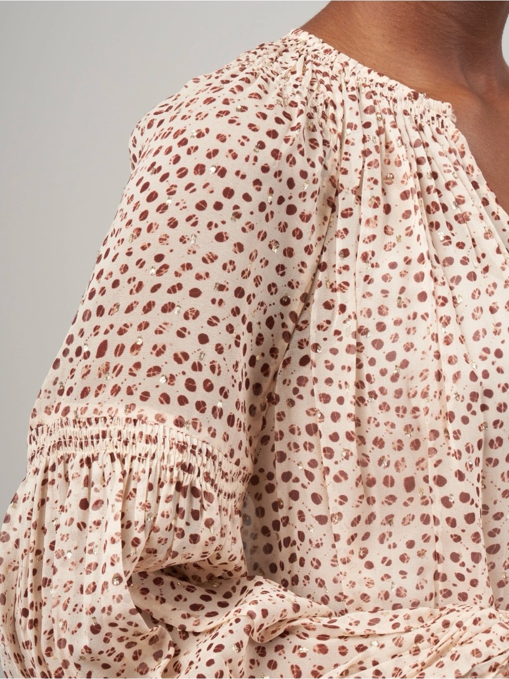Ulla Johnson Bellita Silk Floral Sheer Blouse Boho Quiet Luxury Romantic Size 10 - Picture 3 of 10